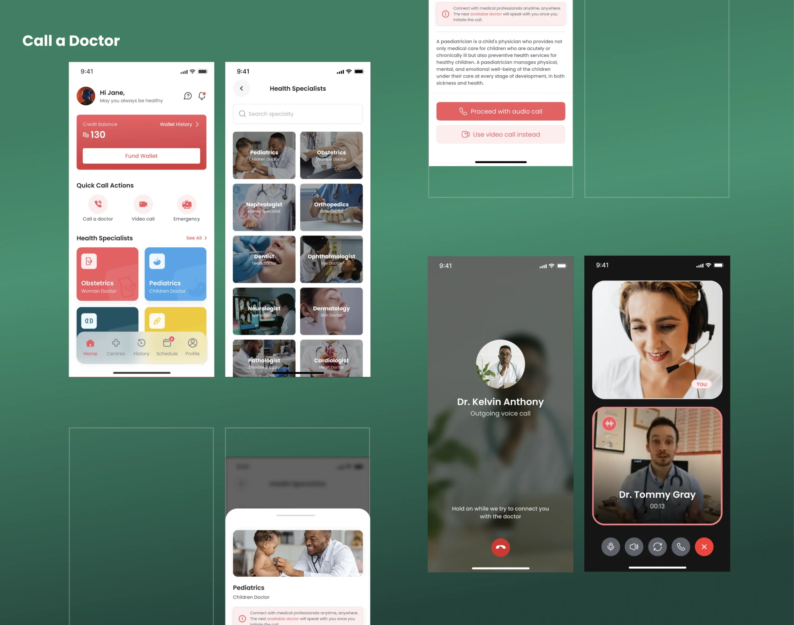 MedEase call screens