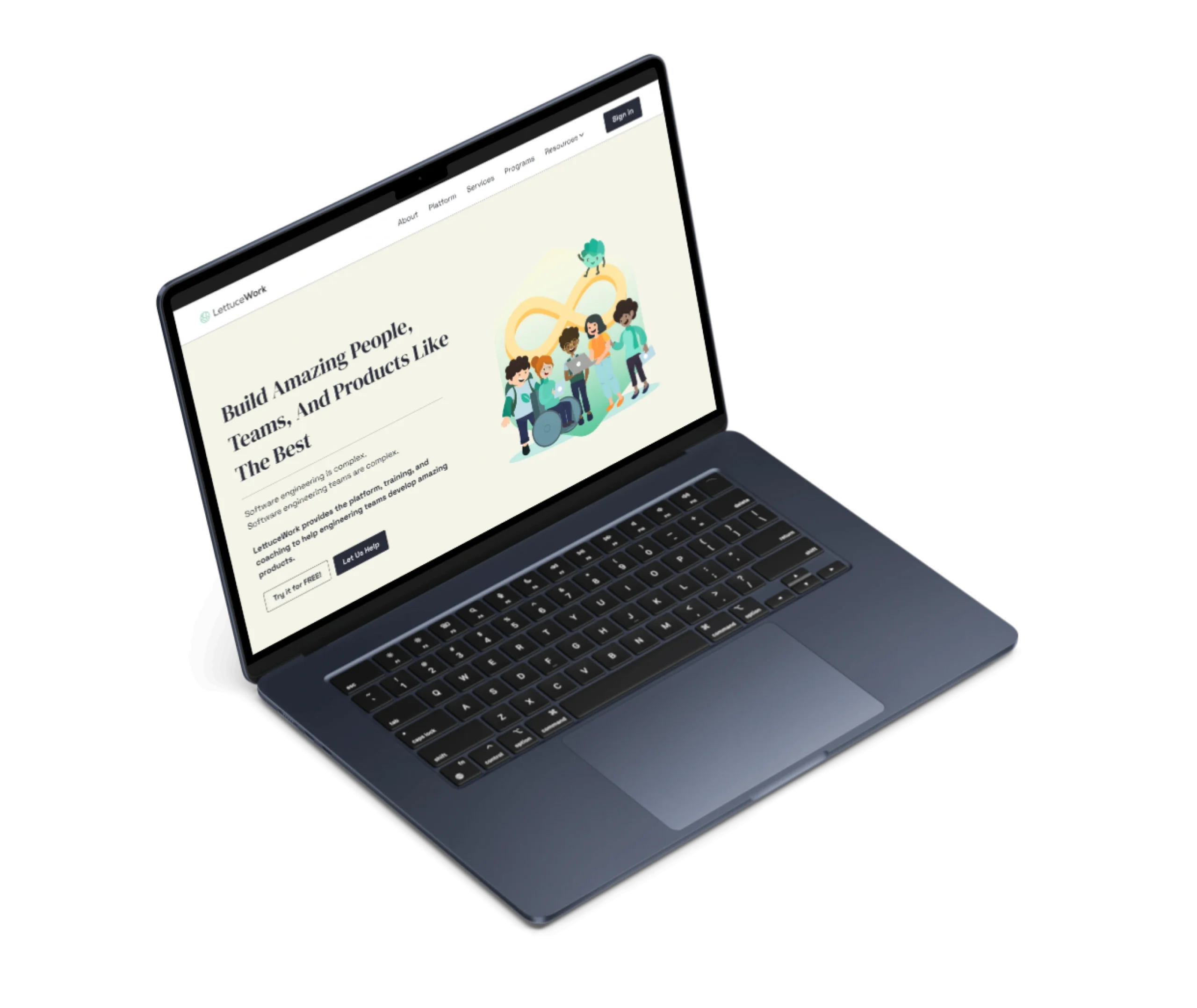 LettuceWork Laptop mockup